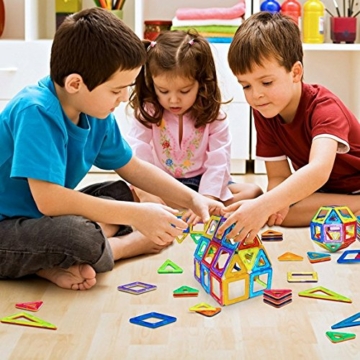 CONDIS Magnetische Bausteine 120 Teile, Magnetspielzeug Magneten Kinder Magnetbausteine Magnet Spielzeug Magnetspiele für Geschenk ab 3 4 5 6 7 8 Jahre Junge Mädchen Bauklötze Kinderspielzeug - 9