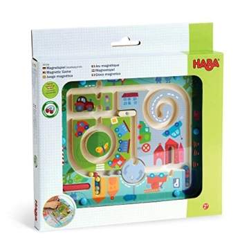 Haba 301056 - Magnetspiel Stadtlabyrinth, pädagogisches Holzspielzeug für Kinder ab 2 Jahren, schult die Logik und Feinmotorik - 7